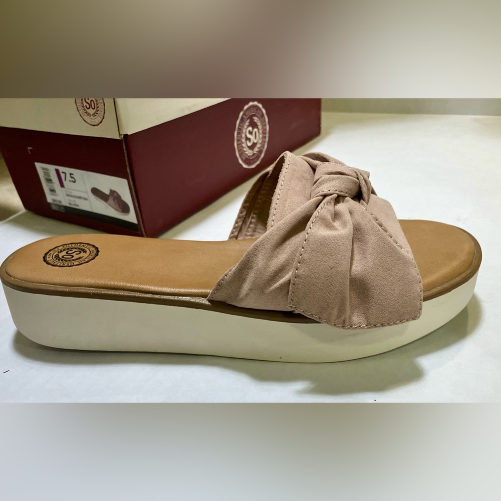 SO Blush Sandals with Bow Detail -Size 7.5 - Picture 2 of 8